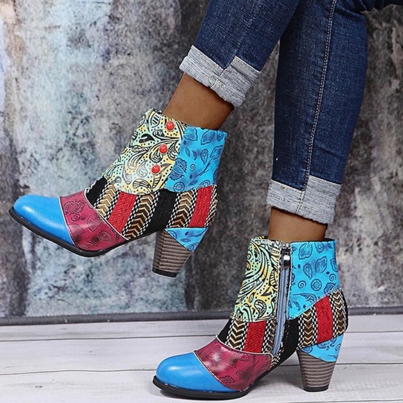 Multicolor rainbow ankle boots - Picture 6 of 7